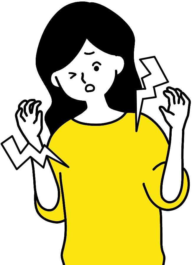 肋間神経痛を感じる女性