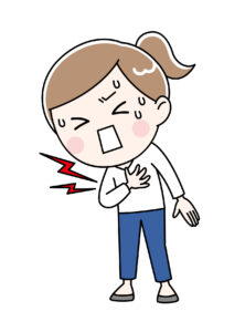 胸を痛めている女性