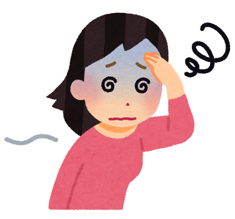 めまいでクラっとしている女性のイメージ図