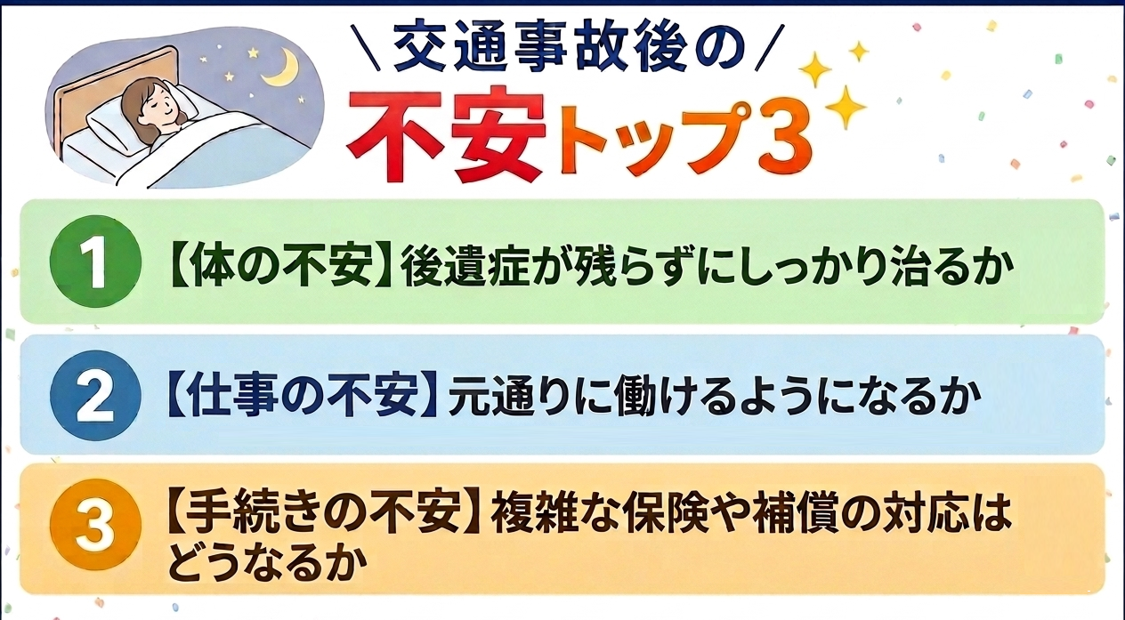 交通事故の不安トップ３のバナー