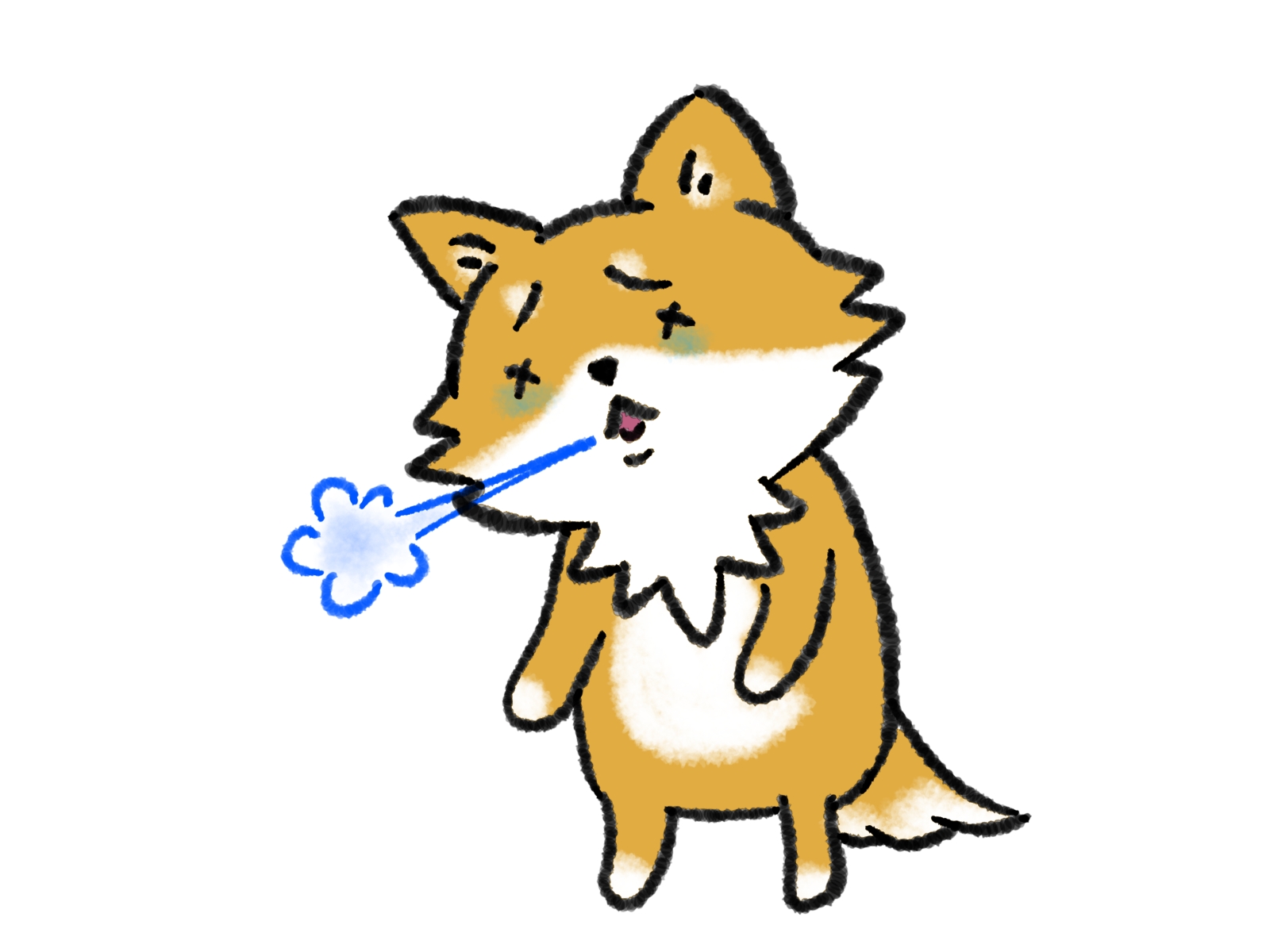 ため息をつく柴犬