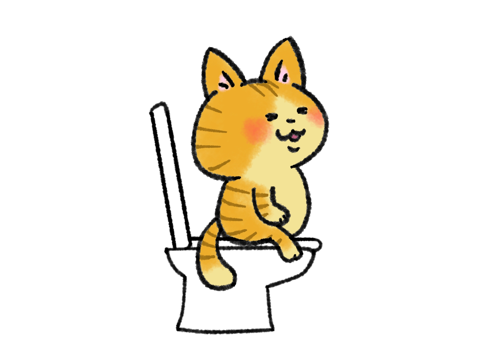トイレに座るねこ