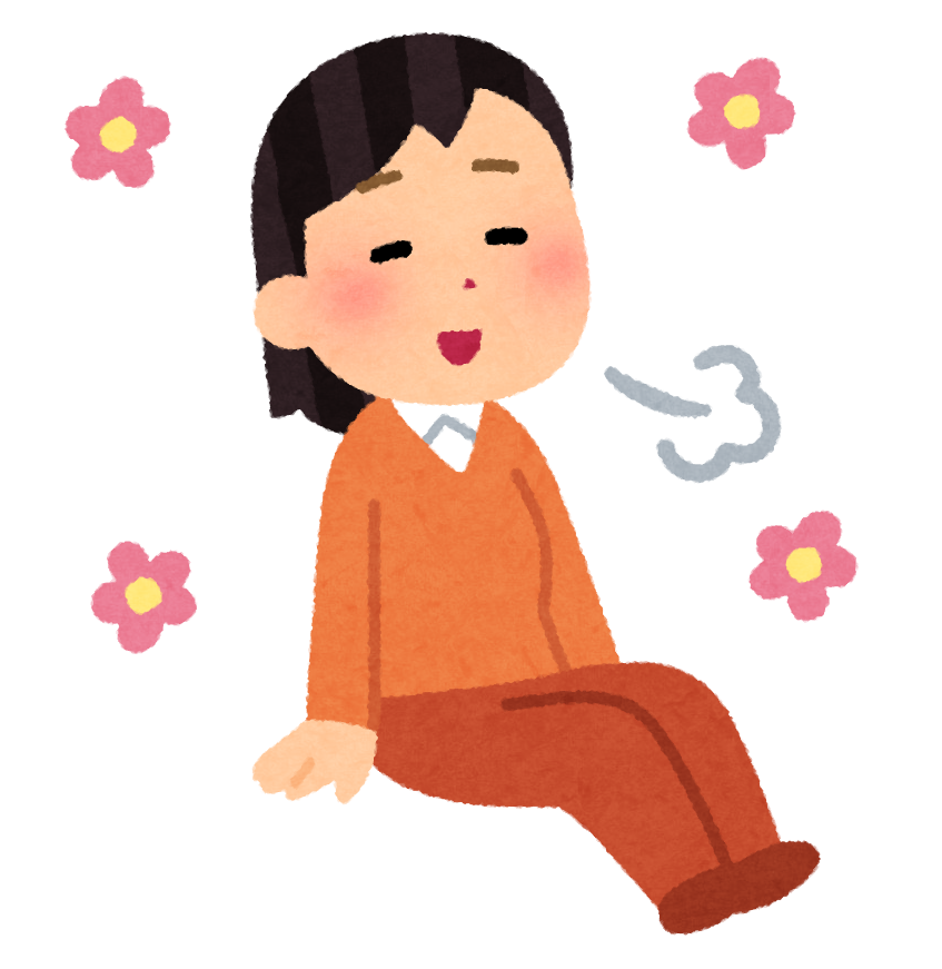 リラックスしている女性のイラスト