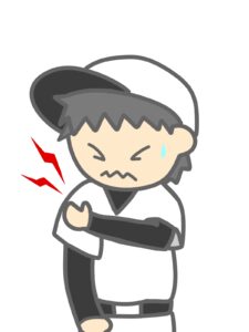 肩が痛む野球少年
