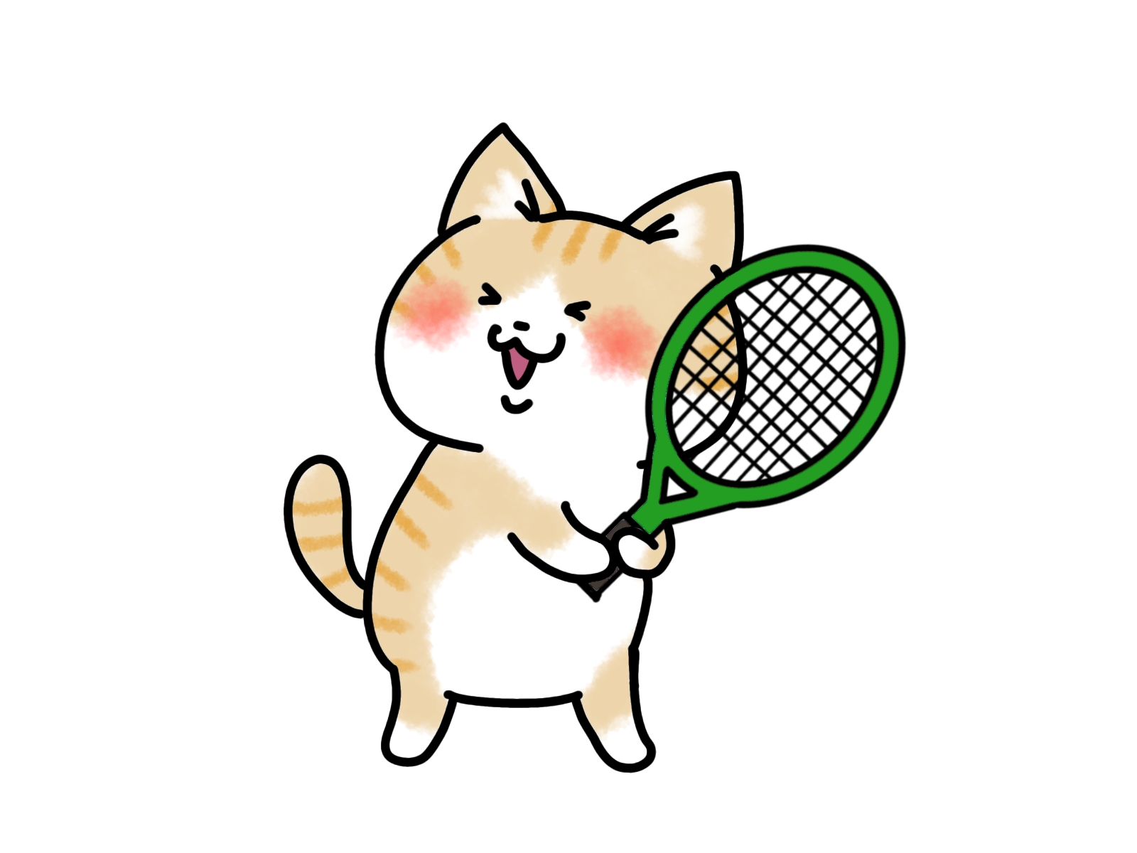 テニスをするねこ