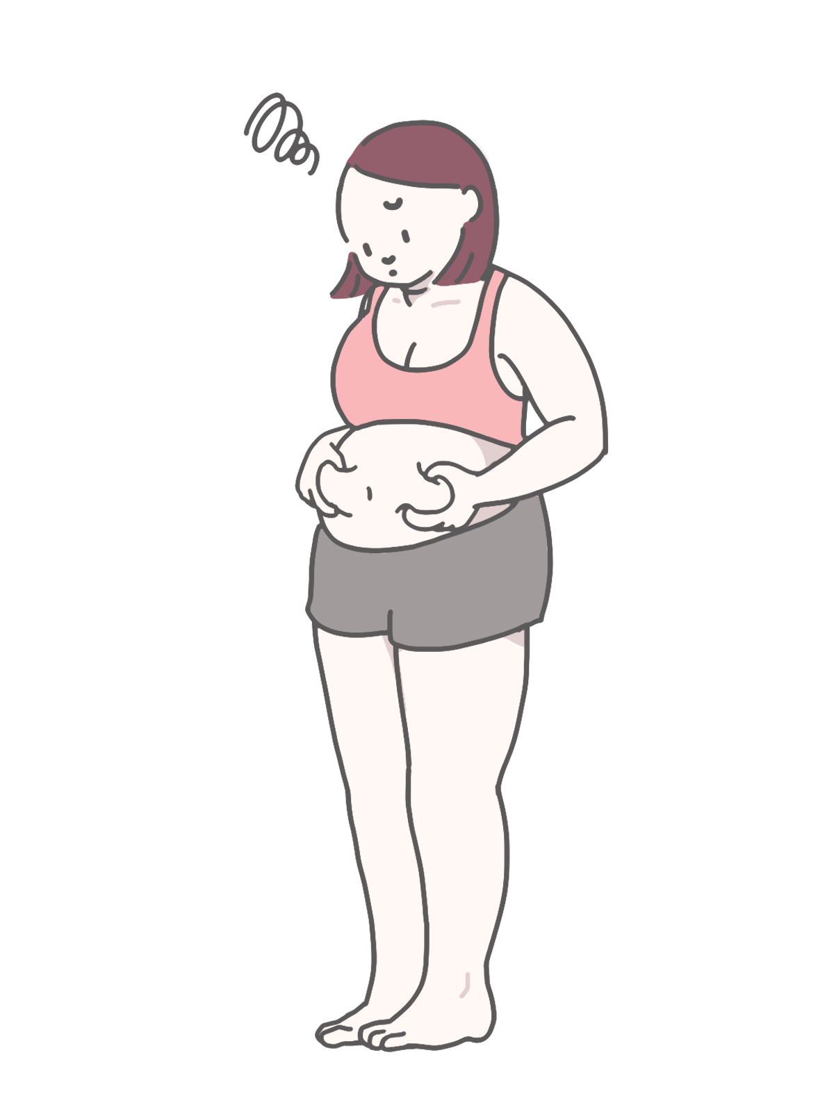 お腹を気にする女性