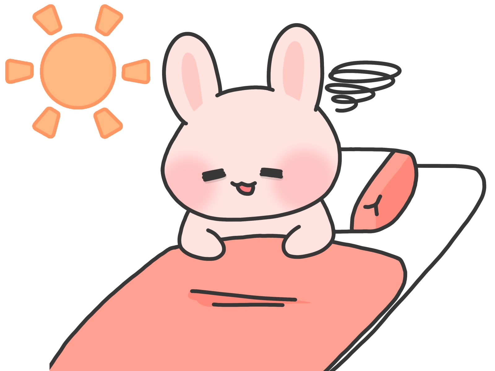 スッキリ起きれないウサギ