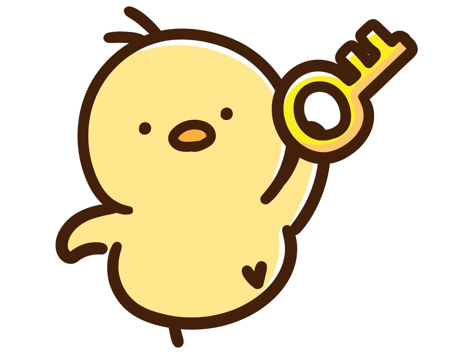 鍵を握るひよこ
