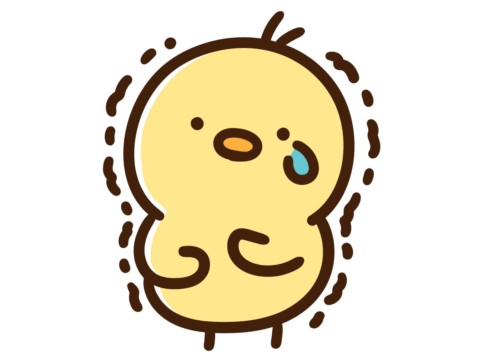 涙目の震えてるひよこ