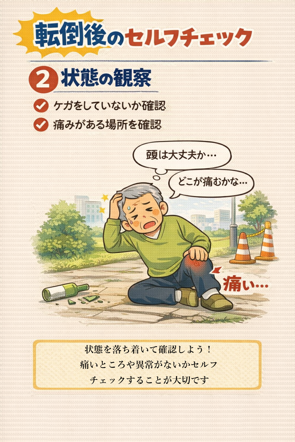 転倒セルフチェックの2番目を示すイメージ図